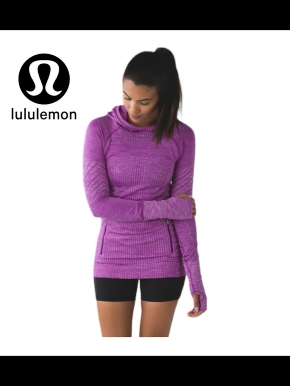 Lululemon Rest Less  Hooded Long Sleeve Pullover In Heathered Tender Violet